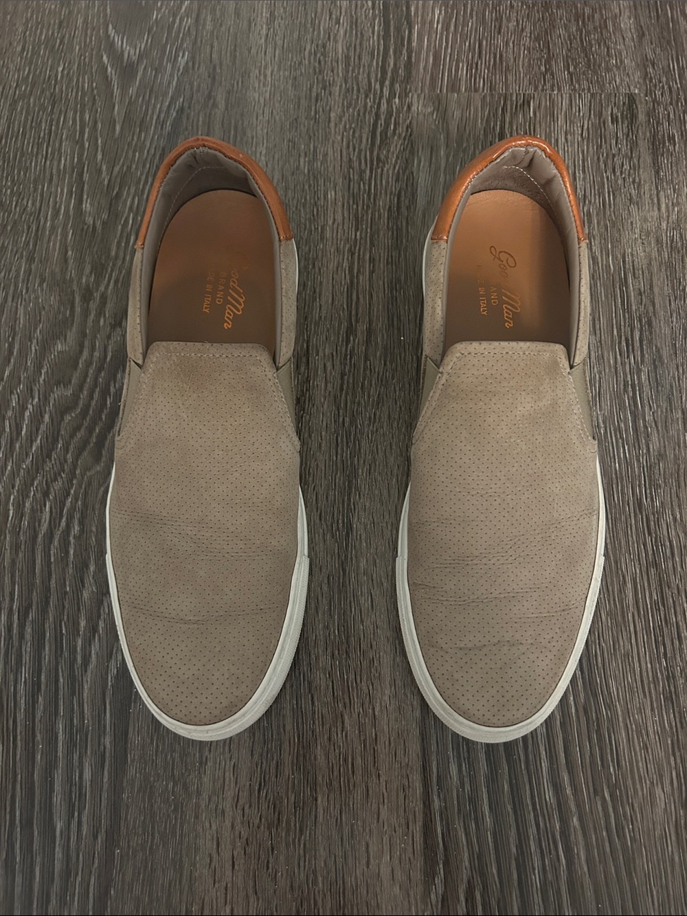 Good Man Brand Men’s Perforated Suede Slip-on Sneakers
